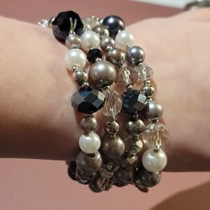 Lia sophia pearl and jewel bracelet